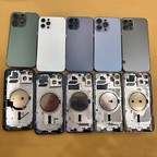 Matte Glass Split Full Assembly Replacement Back Cover For iPhone 12 Pro/12 Pro Max/13 Pro/13 Pro Max/14 Pro/14 Pro Max, Wireless Charging Compatible, Repair Rear Housing With Complete Fittings, Custom Blank Glass For Laser & Silk Logo Printing