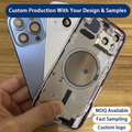 Matte Glass Split Full Assembly Replacement Back Cover For iPhone 12 Pro/12 Pro Max/13 Pro/13 Pro Max/14 Pro/14 Pro Max, Wireless Charging Compatible, Repair Rear Housing With Complete Fittings, Custom Blank Glass For Laser & Silk Logo Printing