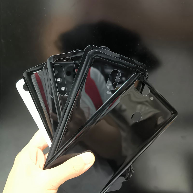 Nắp lưng thay thế kính bóng cho OPPO RENO R15 & OnePlus 6 6T, tương thích sạc không dây, kính lưng trống có thể tùy chỉnh cho khắc laser và in lụa logo