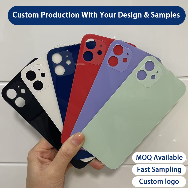 Glossy Single Glass Replacement Back Cover For iPhone X XR XS XS Max 11 12 13 14 14 Plus, Wireless Charging Compatible, Repair Rear Glass Panel, Custom Blank Glass For Silk Screen Hot Stamping Laser Engraving Logo Printing